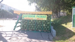 это вторая точка продажи арбузов в районе, которая расположена на пересечении Днепропетровской и Чертановской улицах