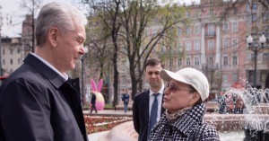 Мэр Москвы Сергей Собянин на торжественном открытии фонтанов в столице