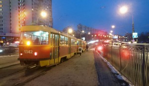 Ночной трамвай №3, проходящий на территории района Чертаново Центральное 