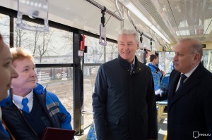 Мэр Москвы Сергей Собянин запустил работу трамвая нового типа